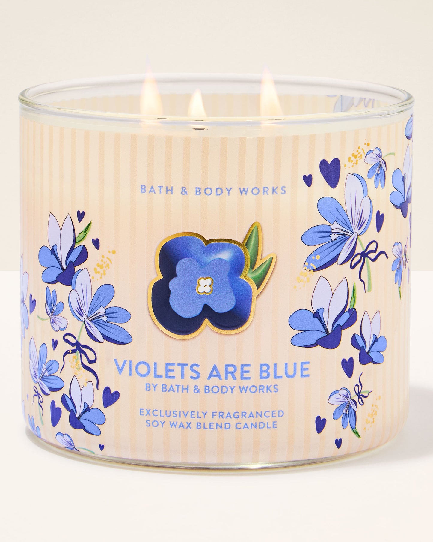 Bath and body works 3 wick candle violets are blue