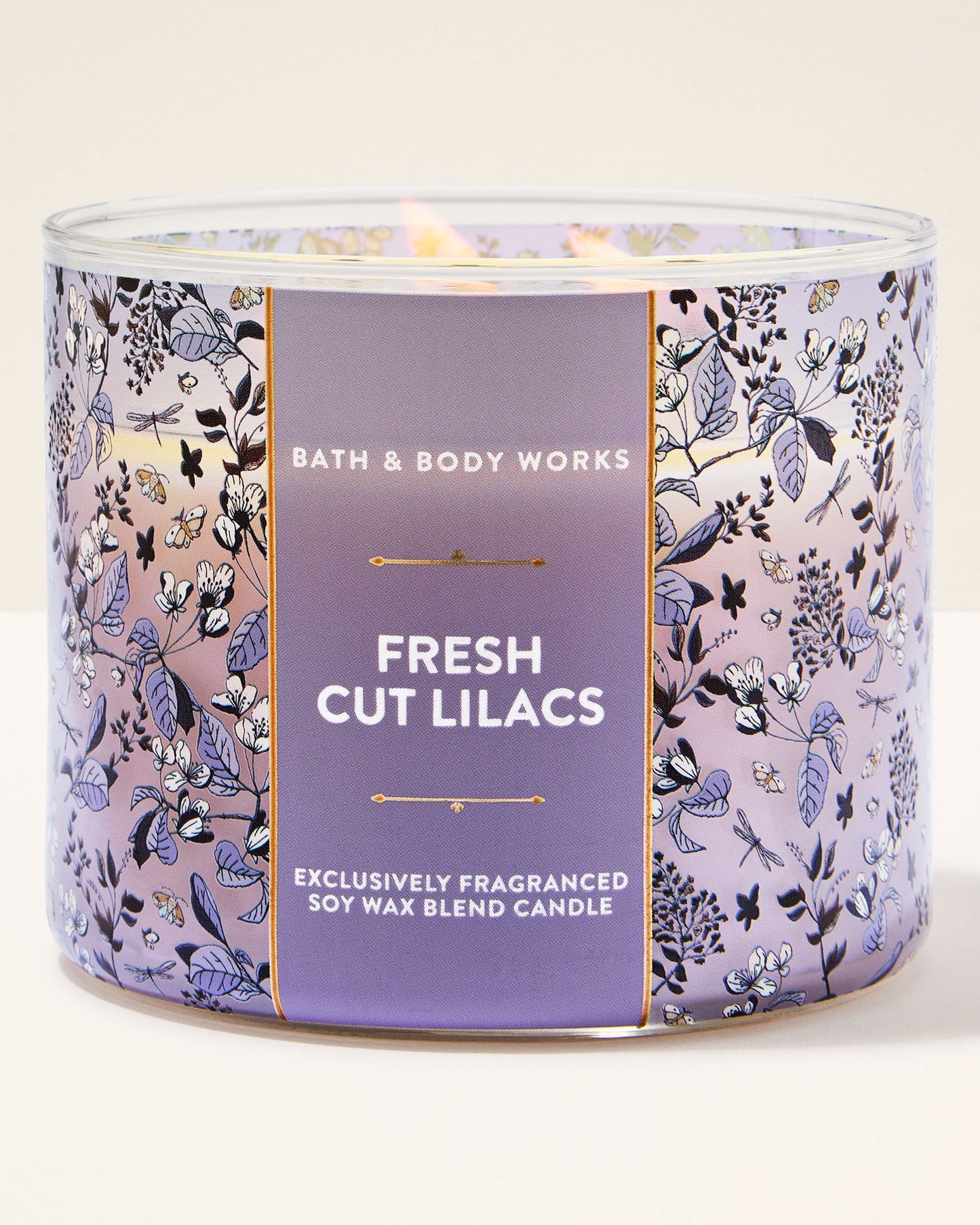 Bath and body works 3 wick candle fresh cut lilacs