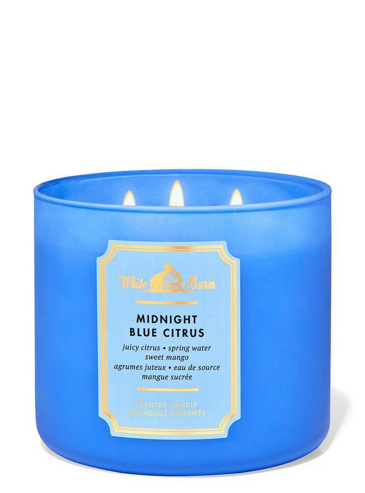 Midnight blue citrus 3 wick candle