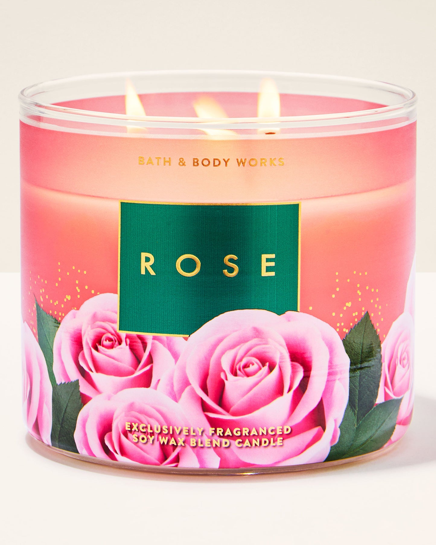 Bath and body works 3 wick candle rose