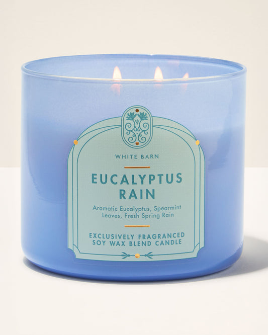 Bath and body works 3 wick candle eucalyptus rain