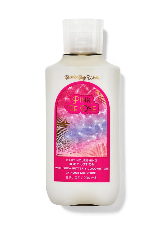 Pink tie dye body lotion