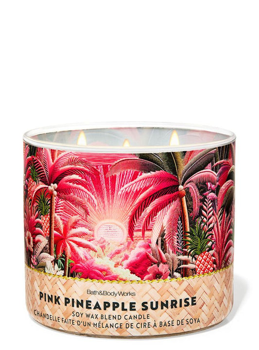 Pink pineapple sunrise 3 wick candle