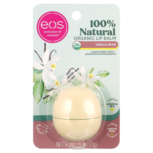 EOS organic lip balm vanilla bean