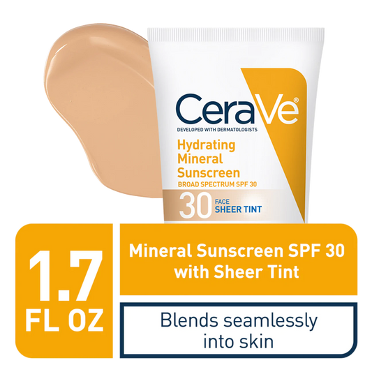 CeraVe hydrating mineral sunscreen sheer tint